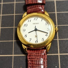 SEIKO Noie 1F21-0050 Gold Ladies Watch Analog Wristwatch