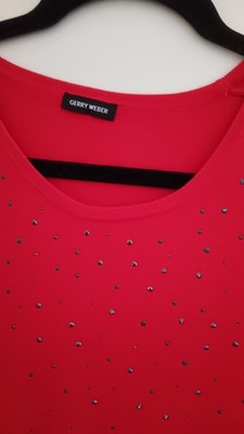 Gerry Weber Pullover Damen Strickpullover Strick Oberteil Gr. EU 44 Rot #575zneg