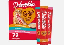 Hartz Delectables Squeeze Up Interactive Lickable Cat Treat Pack of 72 - NEW