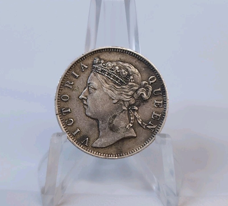 1901 Straits Settlements 20 Cents Queen Victoria Silver Coin XF LOW Mintage