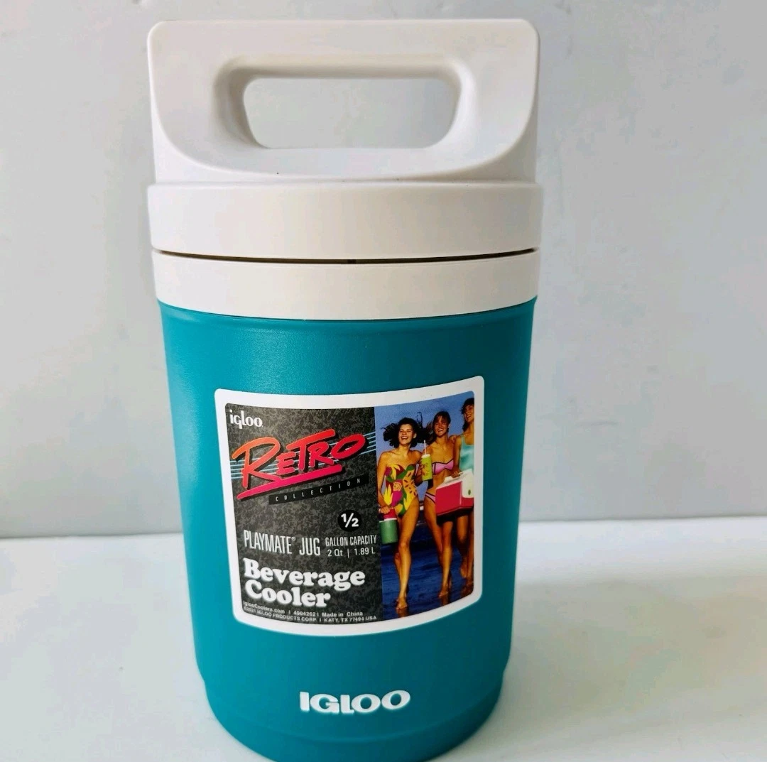 Igloo Playmate Jug 1/2 Gallon Capicity Retro Beverage Drink Cooler, Blue