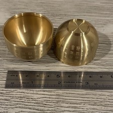 Brass Buddhist Offering Cup Resonant Thin Brass Altar Bowl