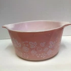Vintage 1 Qt Pyrex Pink Gooseberry Casserole Dish #473