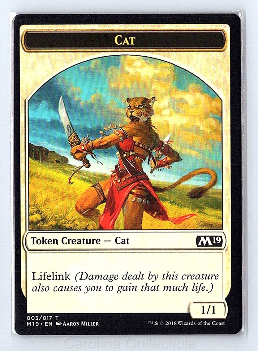 Cat Token Near Mint - Core Set 2019 3 Magic: The Gathering