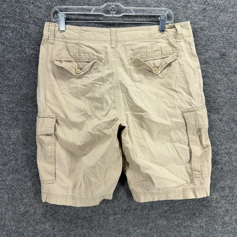 Pantalones Cortos Sonoma Cargo Hombres 33 Beige Tiro Medio Frontal Plano Algodón Bolsillos Ajuste Regular Foto 2 de 4