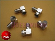 5x F-type Right Angle Male to Female Screw M/F Coax TV Cable Adapter Connector