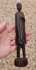 ETHNOGRAPHIC AFRICAN handcarved man in formal ttire  20 cm tall