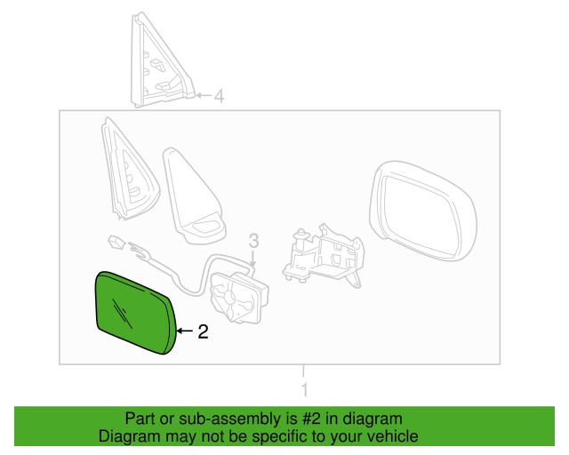 Honda 76253 S 10 a 01 Genuine OEM Factory Original Mirror Glass 