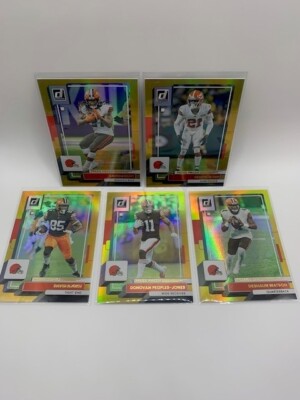 CLEVELAND BROWNS 2022 Donruss Press Proof Gold NJOKU/WATSON/HUNT/WARD/DPJ