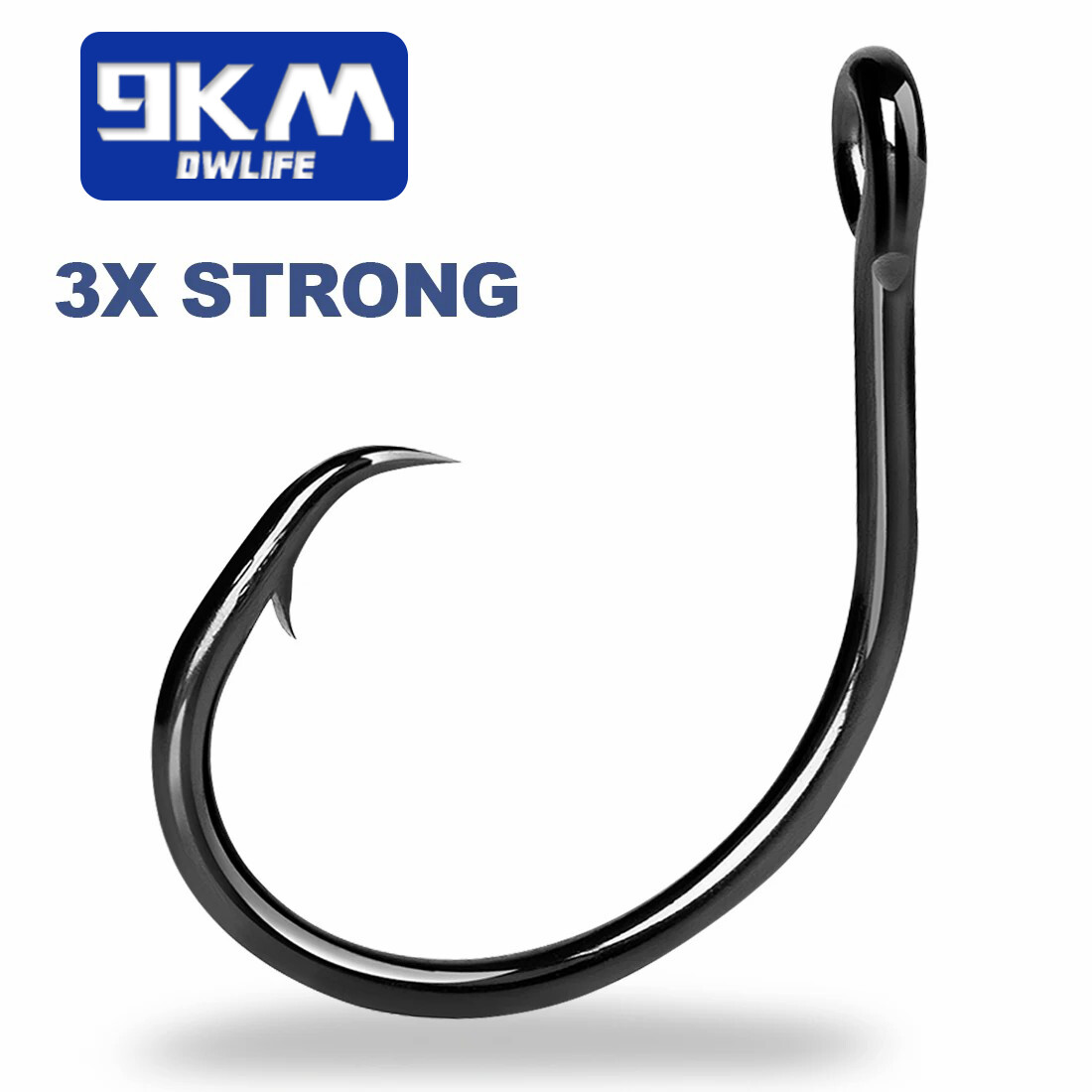 100Pcs Circle Hooks 3X Strong Deepsea Fishing Hook Live Bait for Catfish  1#~6/0#