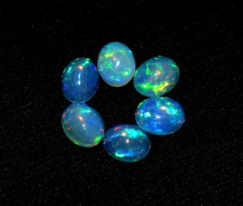 A+++ 8x10MM 6Pcs Natural Ethiopian Wello Fire Opal Loose Gemstone Cabochon S3824 - Picture 4 of 4
