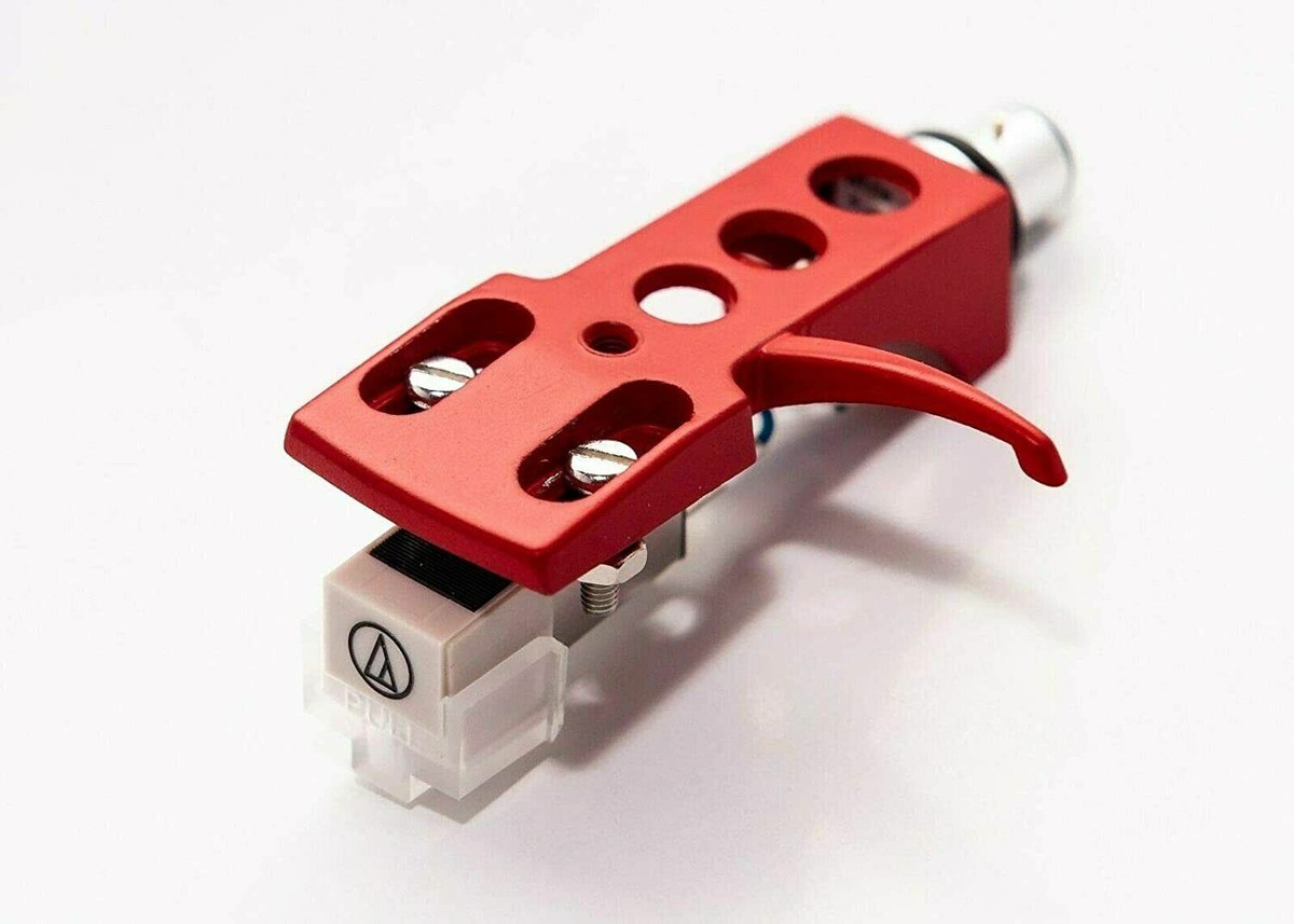 Black turntable headshell holder with cartridge for Hitachi PS 38, HT 350, HT 353, HT 354, HT 356, HT 550, HT 840, PS 48 turntable