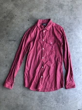 A.P.C. Gingham Plaid Shirt sz XS Red Black