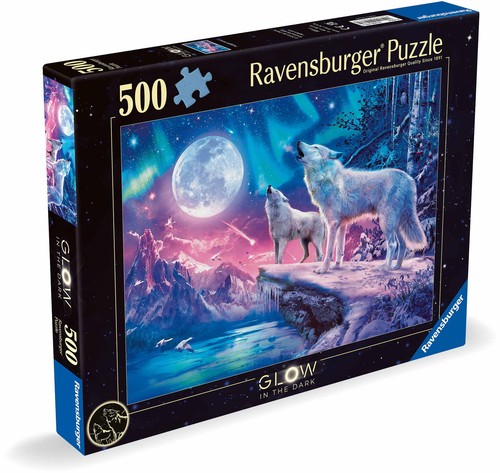 500 Teile Ravensburger Puzzle Glow in the dark Wolf im Nordlicht 12000476 - Bild 2 von 5