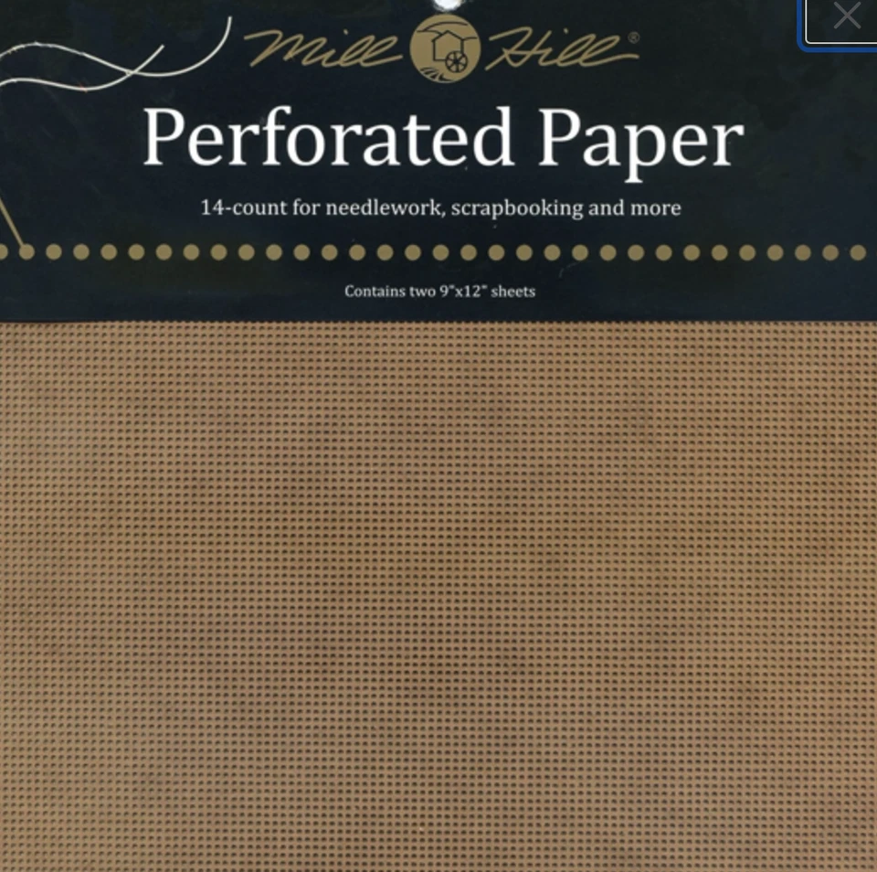 WICHELT IMPORTS Mill Hill PERFORATED PAPER Cross Stitch 2 Pieces 14 stitch ct. Antique Brown