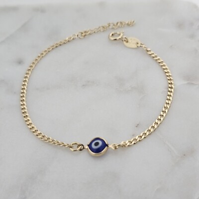 18k Gold Filled blue Evil Eye bracelet  Protection bracelet Waterproof bracelet