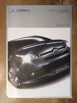 CITROEN C4 HATCHBACK & COUPE orig 2005 UK Mkt Product & Technical Info Brochure 
