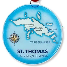 Goods St Thomas USVirgin Islands Christmas Tree Ornament Art Glass Light Catcher
