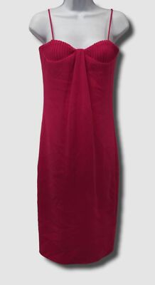 $1097 Brandon Maxwell Women's Pink Silk Sleeveless Bustier Dress Size 