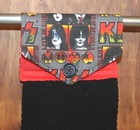 KISS BLACK & RED HANDMADE HANGING KITCHEN TOWEL BLACK TERRYCLOTH COTTON TOWELS
