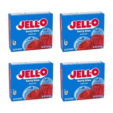 Jell-O Berry Blue Gelatin Dessert 85g (Pack of 4) - New Package