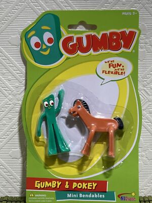Gumby & Pokey Mini Bendable NJ Croce 2014 Prema Toy Co Gumbitties #4513 NEW 2.5''