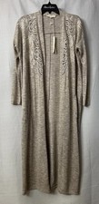 Nwt Love Stitch Womens Long Sleeve Open Front Full Length Top Jacket Size Small