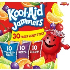 Kool Aid Jammers Variety Pack with Tropical Punch, Grape  Cherry Kids Drink 0 