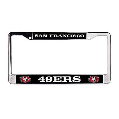 San Francisco 49ers NFL 3D Polyurethane 2-Hole Chrome Metal License Plate Frame