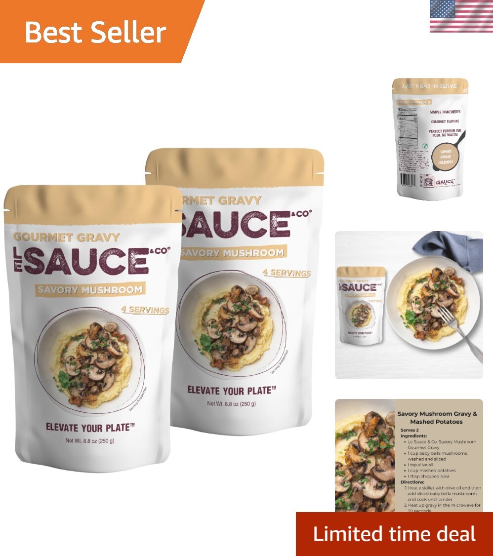 Paquete de 2 salsas gourmet de champiñones salados - Eleva la hora de comer con ingredientes reales