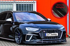 Frontspoiler mit Wings aus ABS für Audi S4 A4 mit S-Line B9 in Schwarz Glanz