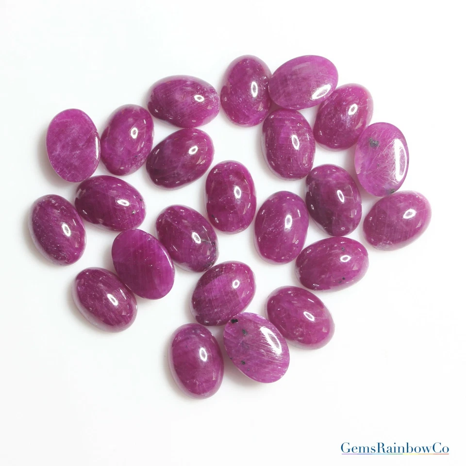 Natural Ruby Cabochon loose Oval gemstones in size 10x8mm to 16X12mm, AA Quality - Image 2 of 4