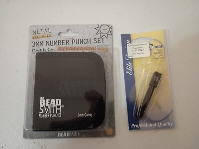 Dulies Beads Lot#7 - Beadsmith 3mm Punch Set w/case and Palm Stamp