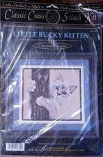 Vtg Cross My Heart Little Bucky Kitten Classic Cross Stitch Kit Cats 1998 New