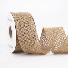 2" Wide Burlap Ribbon 10 Yards Natural Jute for Wedding Crafts and DIY Decor