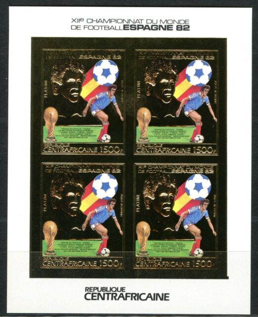1983 African Centre Football Spain Spain Michel PLATINI Gold Foil Mi 933 B-