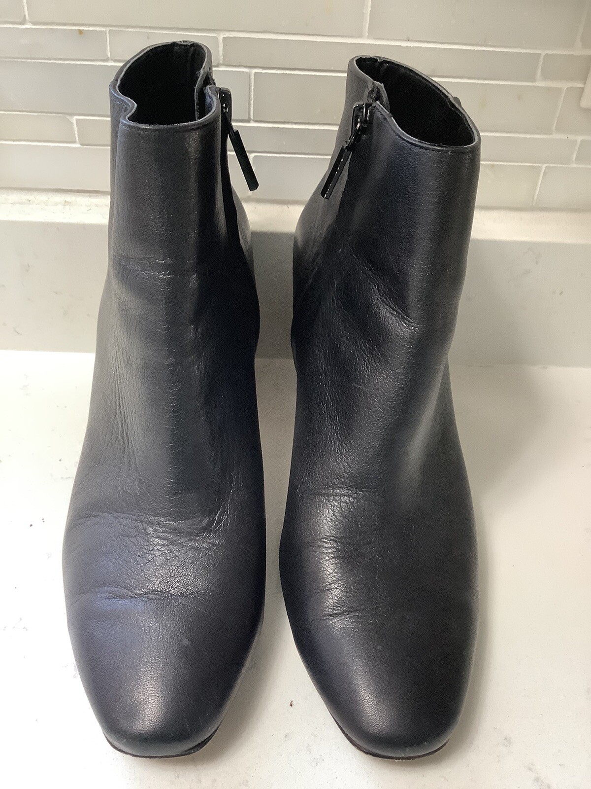 ZARA Basic Ankle Black Boot Zip Crystal, Gold, Si… - image 4