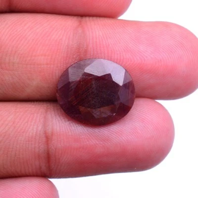 8.10 Cts Cirtified Natürlicher Afrikanischer Rubin 16mm 13mm Facettiert Cut Ring - Bild 1 von 4
