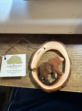 The Lofgrans 4" Tall Wood BEAR Folk Art Figurine Alaska Ornament