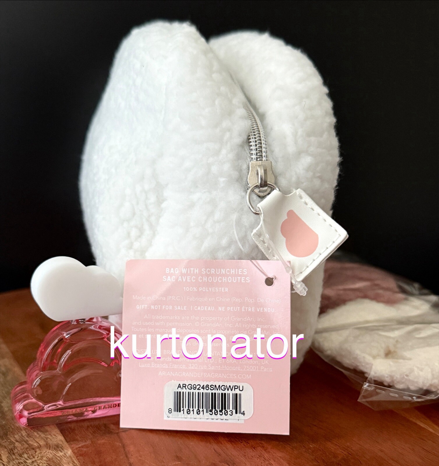 Ariana Grande Cloud Pink 3pc Gift Set NEW Bag Mini Parfum Scrunchies
