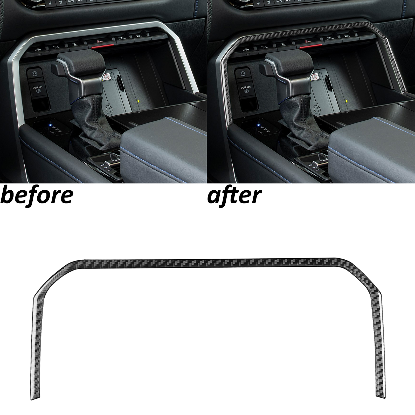 Real Carbon Fiber Warning Light Panel Frame Trim for Toyota Tundra Sequoia 2022-2024