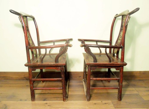 Antique Chinese High Back Chairs (Pair) (5741), Circa 1800-1849 - Picture 10 of 12