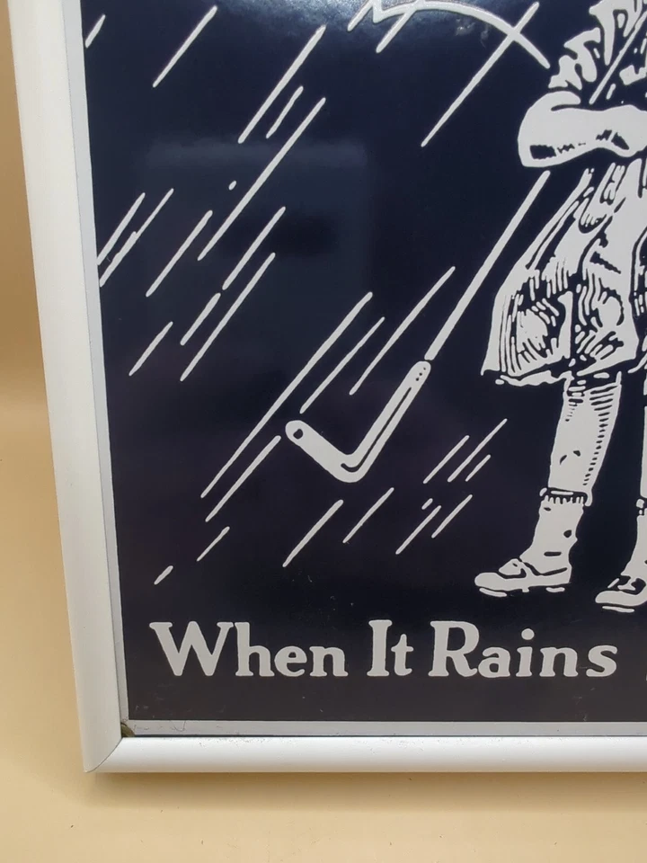 Vintage 1914 Design Morton Salt Umbrella Girl 8X12 Porcelain Enamel Framed Sign - Image 3 of 4