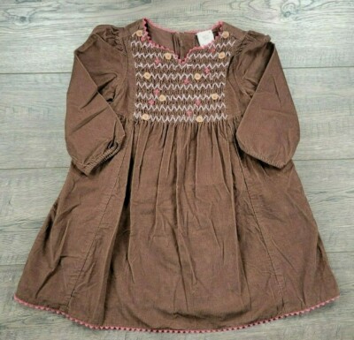 Baby Girl New Gap 12-18 Month Brown Corduroy Smocked Dress | eBay