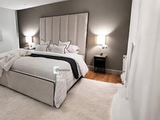 High Headboard Luxury Panel Bed With or Without Ottoman Gas Lift Storage---