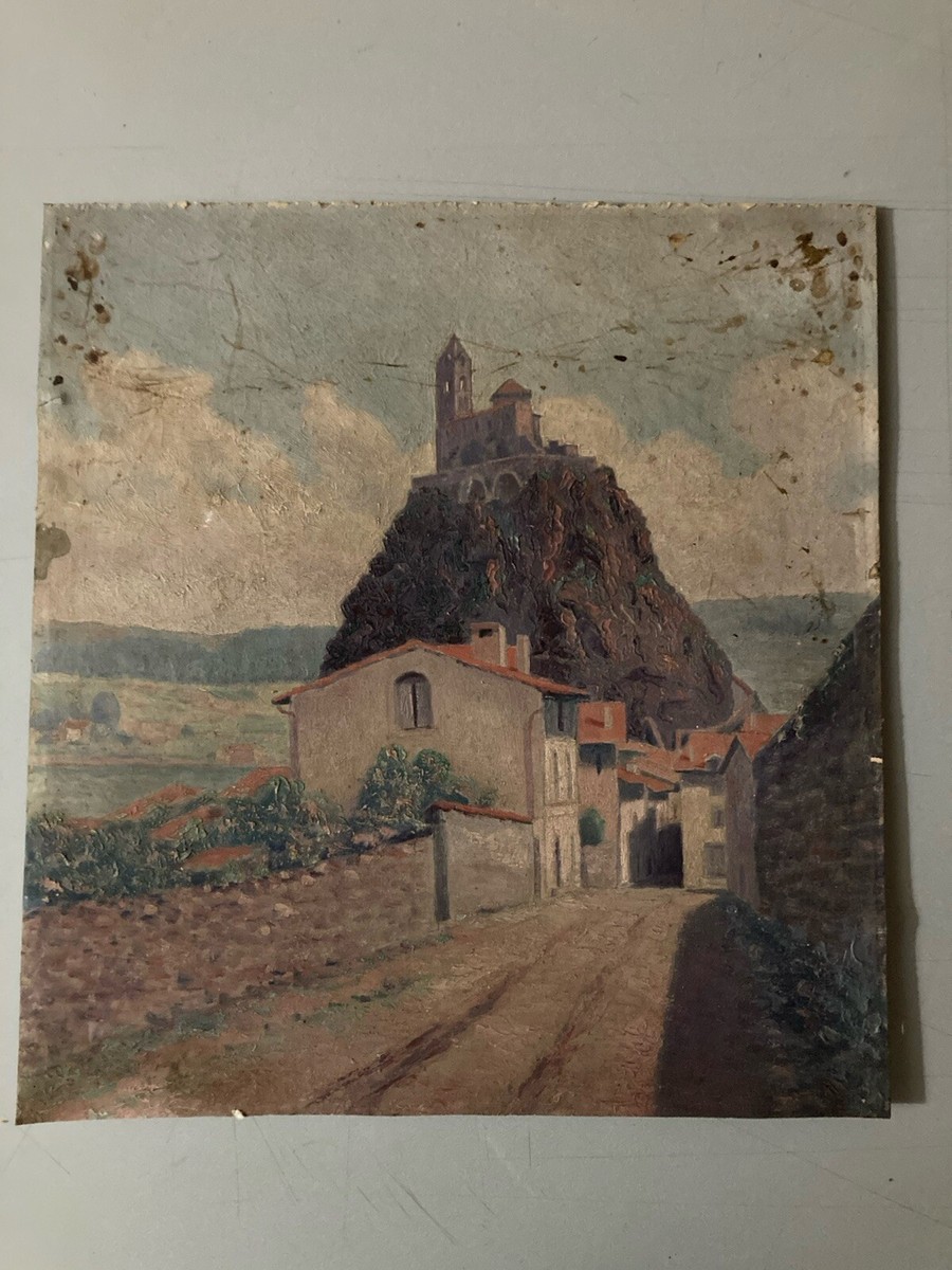 Peinture à L'huile Impressionniste Sur Panneau Carton Début 1900 - Sujet Paysage, œuvre D'art Ancienne