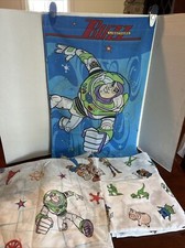Vtg Toy Story Twin 2pc Sheet Set 1995 Fitted/Flat Woody Buzz Pillowcase USA