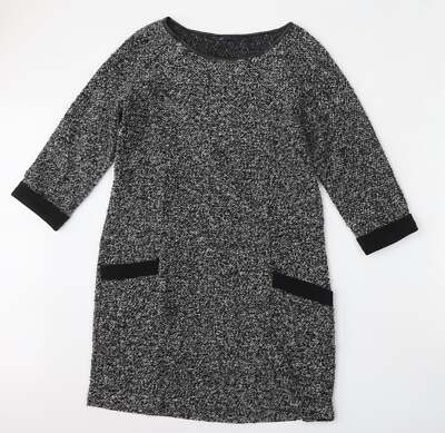 Marks and Spencer Damen Pullover Grau Rundhals Polyestermischung Größe 12