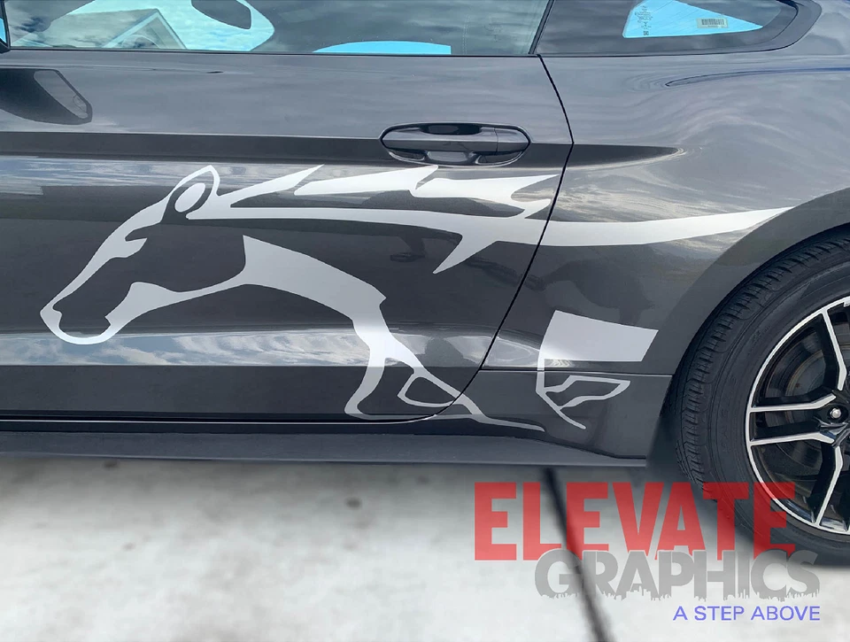Calcomanías adhesivas gráficas rayas vinilo libertad lateral para Ford Mustang 2015-2023 Foto 4 de 4