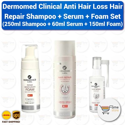 Dermomed Clinical Anti Hair Loss Hair Repair Shampoo + Serum + Foam Set